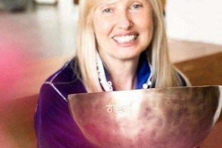Anne Malone Portrait with sound bowl