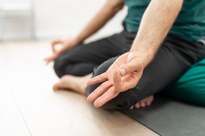 mudra cross legged